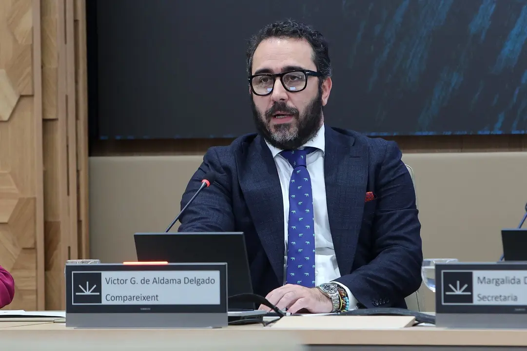 El empresario V&iacute;ctor de Aldama, en la comisi&oacute;n de investigaci&oacute;n de las mascarillas en el Parlament