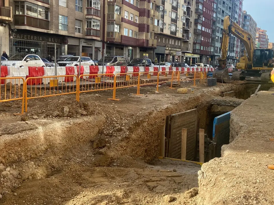 La avenida Navarra en obras./ Archivo