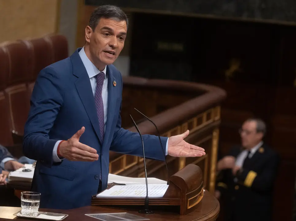 El presidente del Gobierno, Pedro S&aacute;nchez, en el Congreso de los Diputados