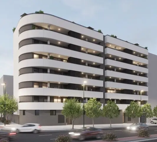 Residencial Miralbueno y su carcater&iacute;stica fachada curva / Segia Residencial