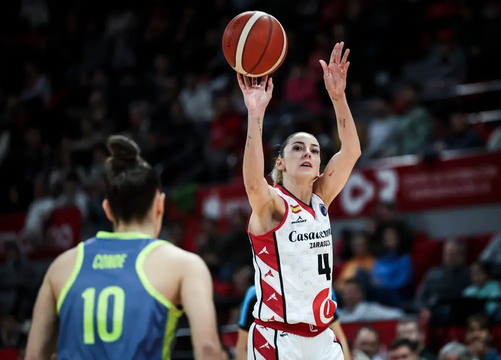 Mariona Ortiz en el encuentro de Euroliga ante el Praga