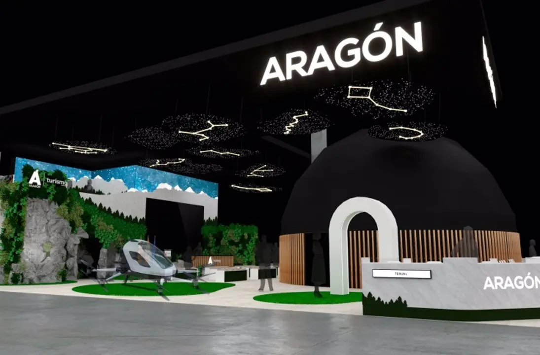 Recreaci&oacute;n del Stand de Arag&oacute;n en FITUR 2025.
