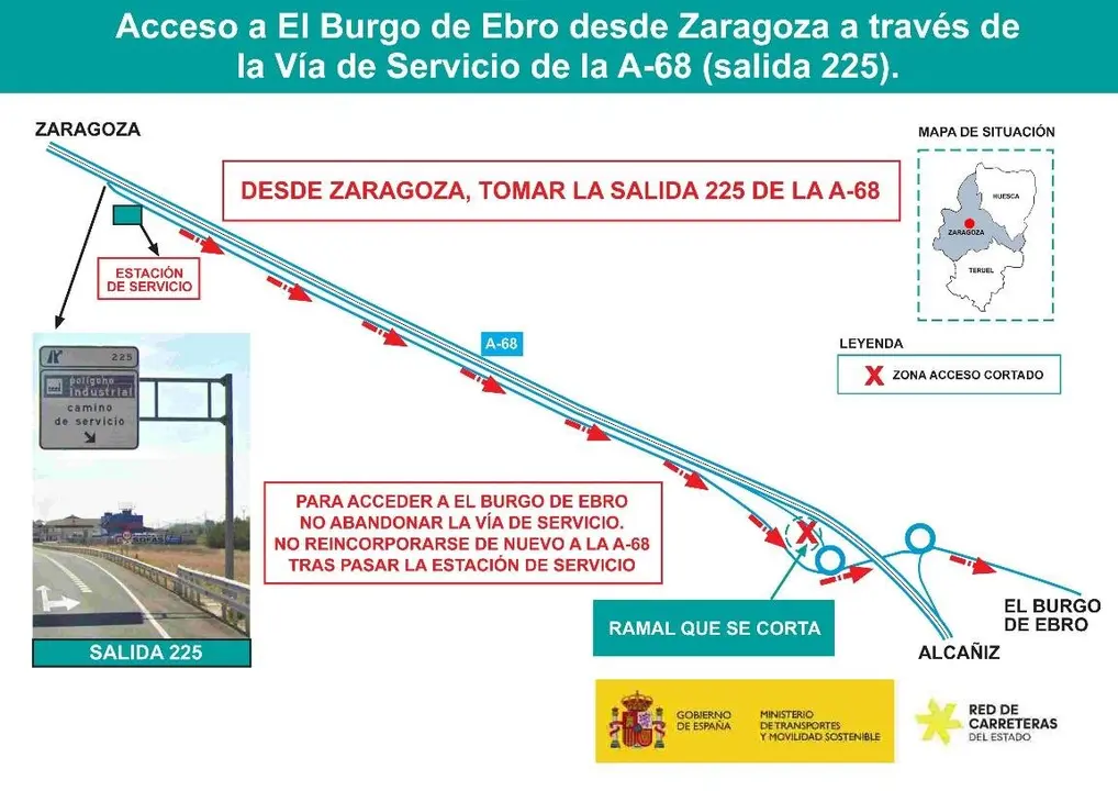 Acceso a El Burgo de Ebro desde Zaragoza ./ Ministerio de Transportes