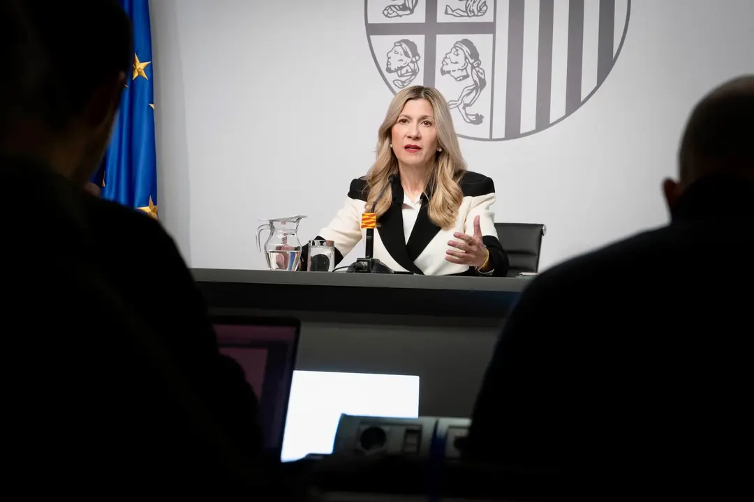 La vicepresidenta del Gobierno auton&oacute;mico, Mar Vaquero, en la rueda de prensa posterior al Consejo de Gobierno