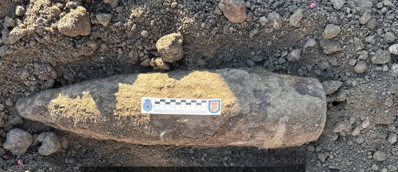 Proyectil de la Guerra Civil encontrado en las Harineras
