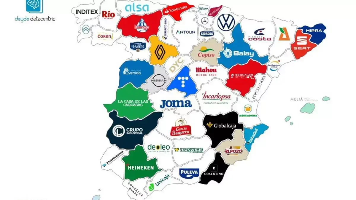 Mapa de Deyde Datacentric con las destacadas por provincia / Deyde Datacentric