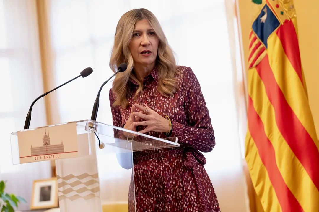 La vicepresidenta del Gobierno, Mar Vaquero, en la rueda de prensa posterior a la reuni&oacute;n de grupos