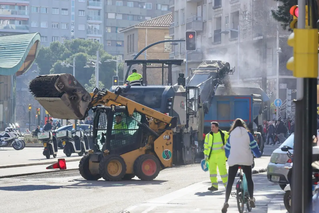 Los trabajos de fresado y asfaltado se inician este lunes en  la avenida de Goya. AZ