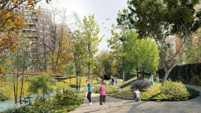 Recreaci&oacute;n del proyecto de recuperaci&oacute;n del r&iacute;o Huerva ./ Ayuntamiento de Zaragoza