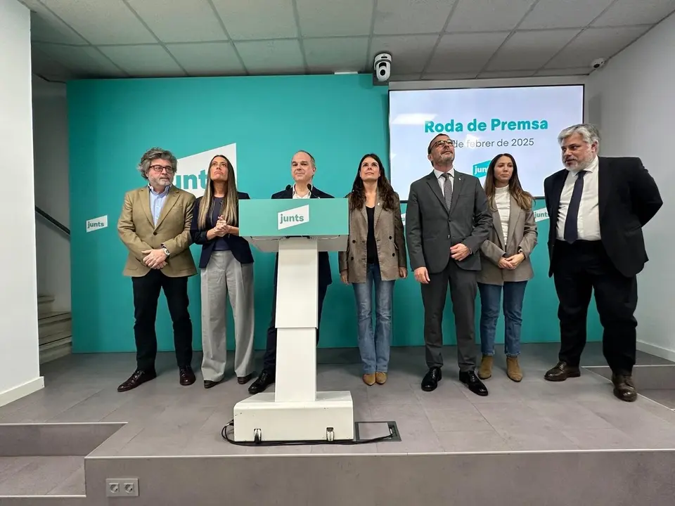 Jordi Turull junto con el resto de la cupula de Junts
