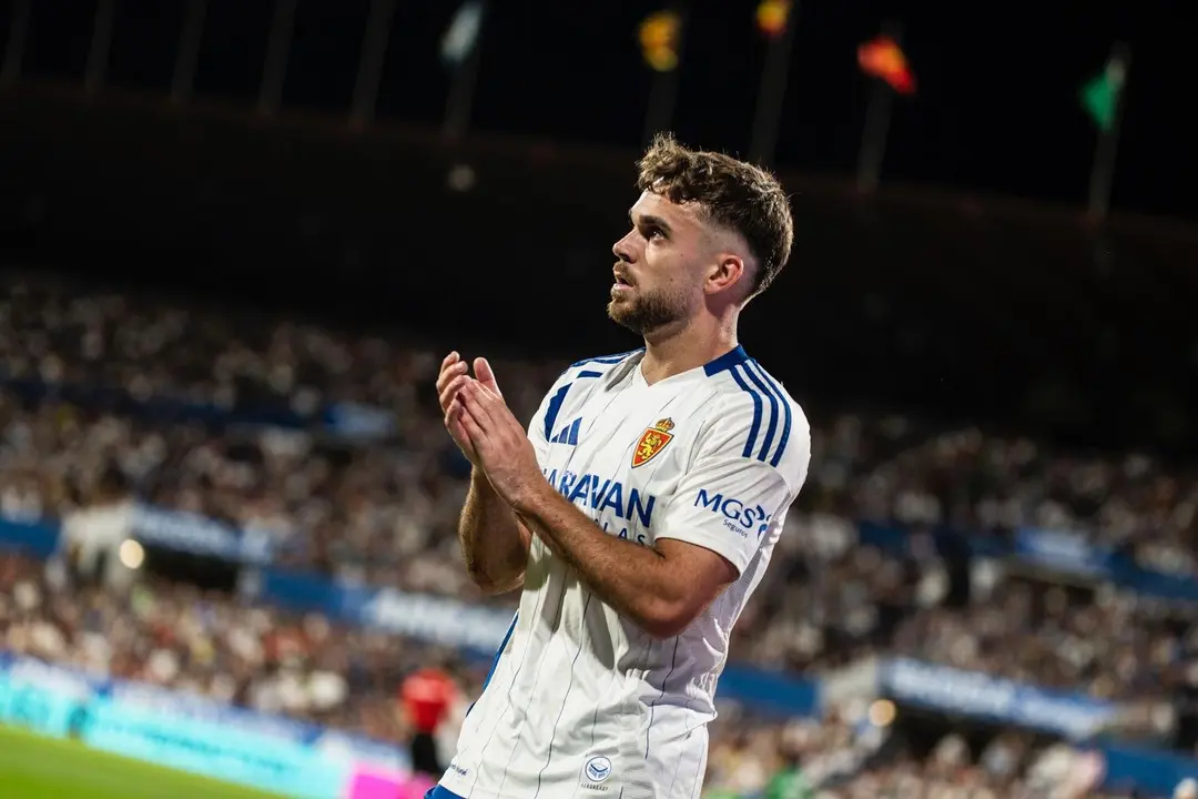 Mario Sober&oacute;n durante un partido con el Real Zaragoza / Marcos Cebri&aacute;n