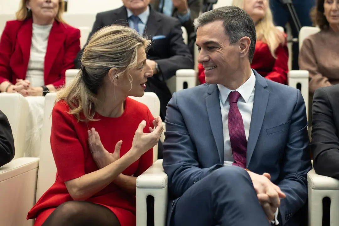 La vicepresidenta segunda y ministra de Trabajo, Yolanda D&iacute;az y el presidente del Gobierno, Pedro S&aacute;nchez / EP
