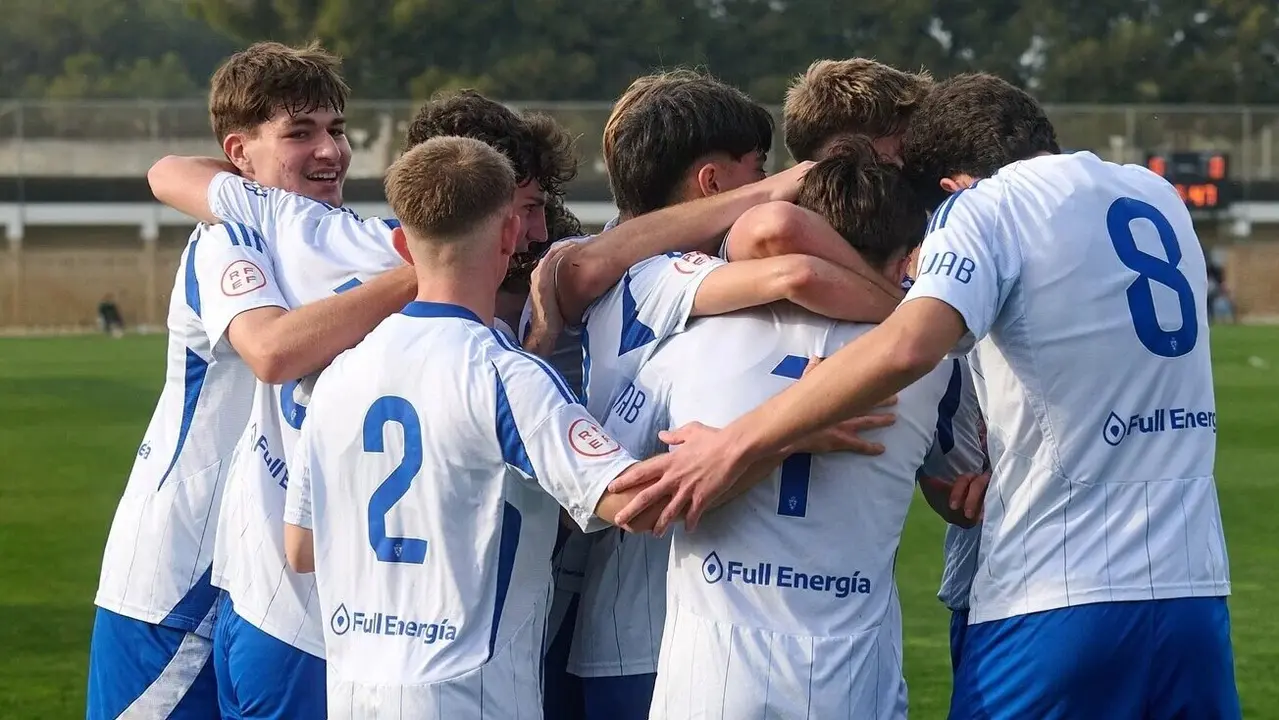Celebraci&oacute;n del juvenil ante el M&aacute;laga / Real Zaragoza