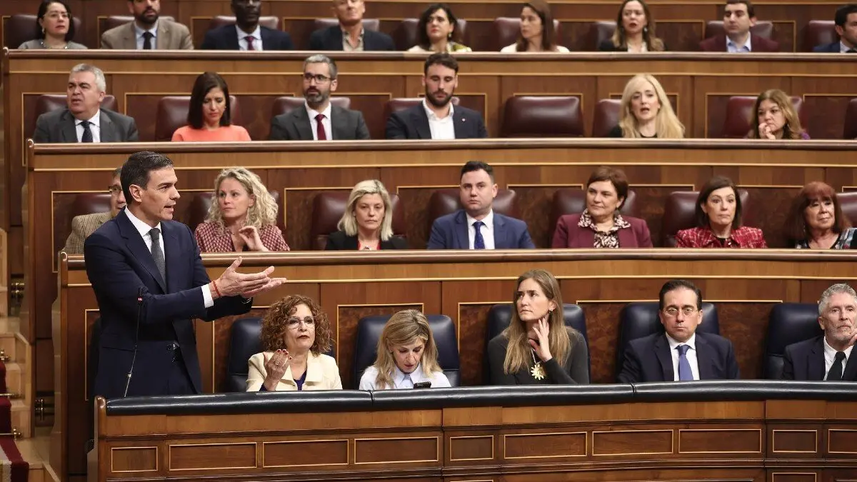 El presidente del gobierno, Pedro S&aacute;nchez, en el Congreso. / EP