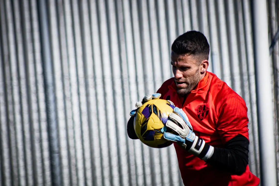 Dani Jim&eacute;nez durante un entrenamiento / SD Huesca