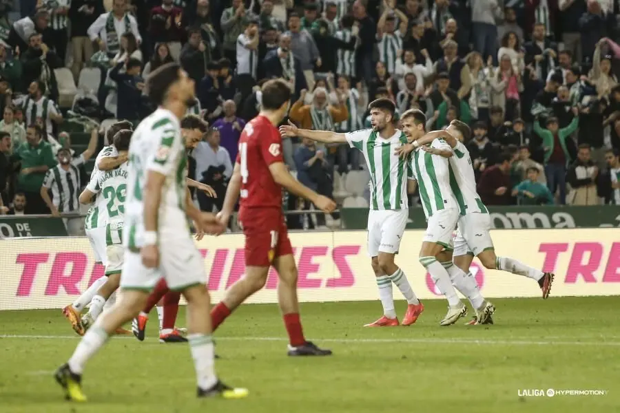 Celebraci&oacute;n de un gol del C&oacute;rdoba ante el Real Zaragoza / LaLiga