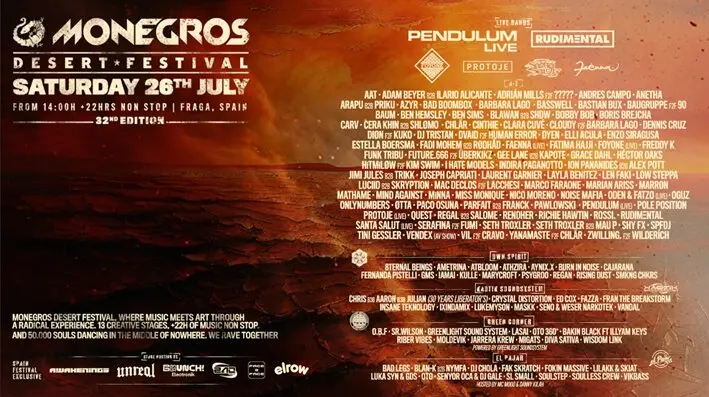 Cartel definitivo del Monegros Desert Festival 2025