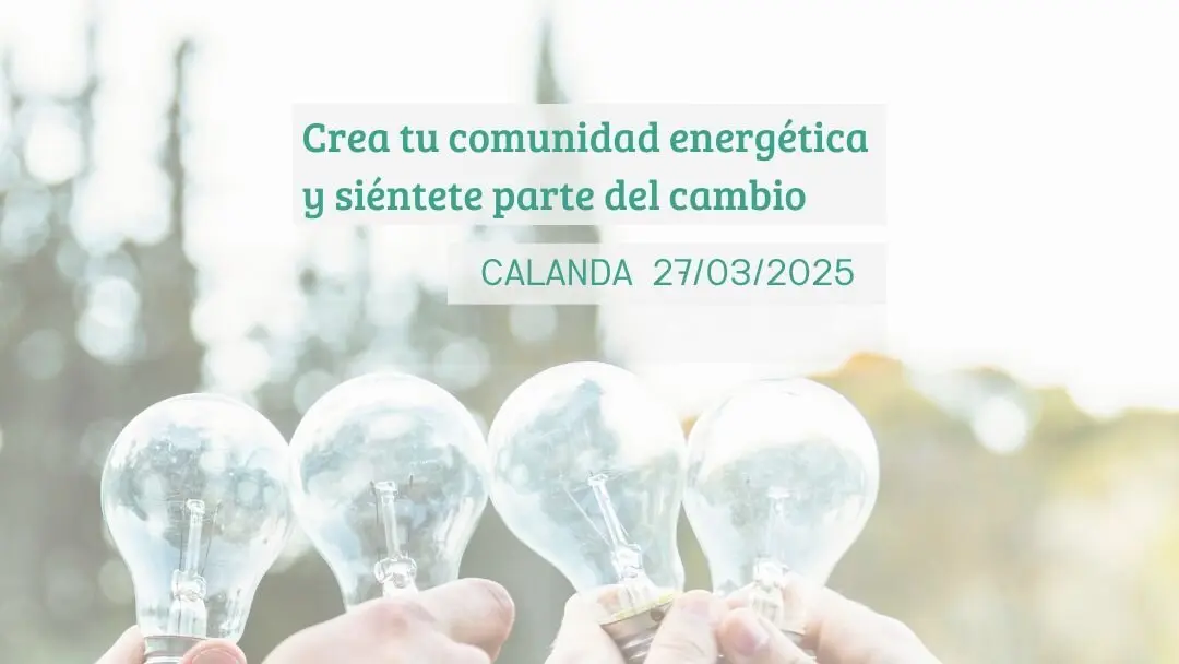 Cartel charla informativa sobre comunidades energ&eacute;ticas en Calanda.