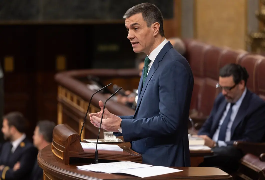 El presidente del Gobierno, Pedro S&aacute;nchez, en el Congreso de los Diputados este mi&eacute;rcoles