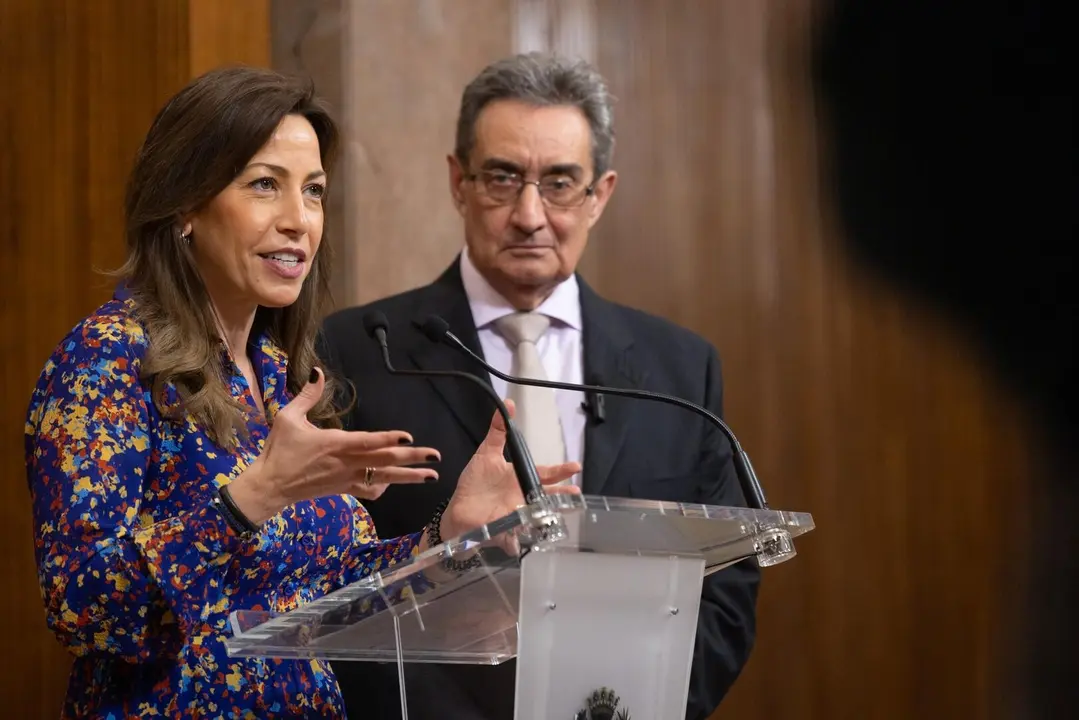 La alcaldesa de Zaragoza, Natalia Chueca, y el portavoz de Vox en el Ayuntamiento de Zaragoza, Julio Calvo / AZ