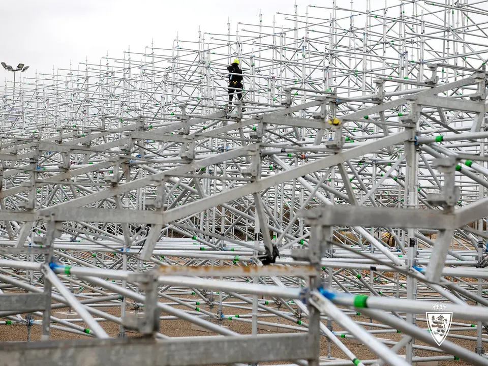 Obras en el Estadio Modular en Parking Norte / Real Zaragoza