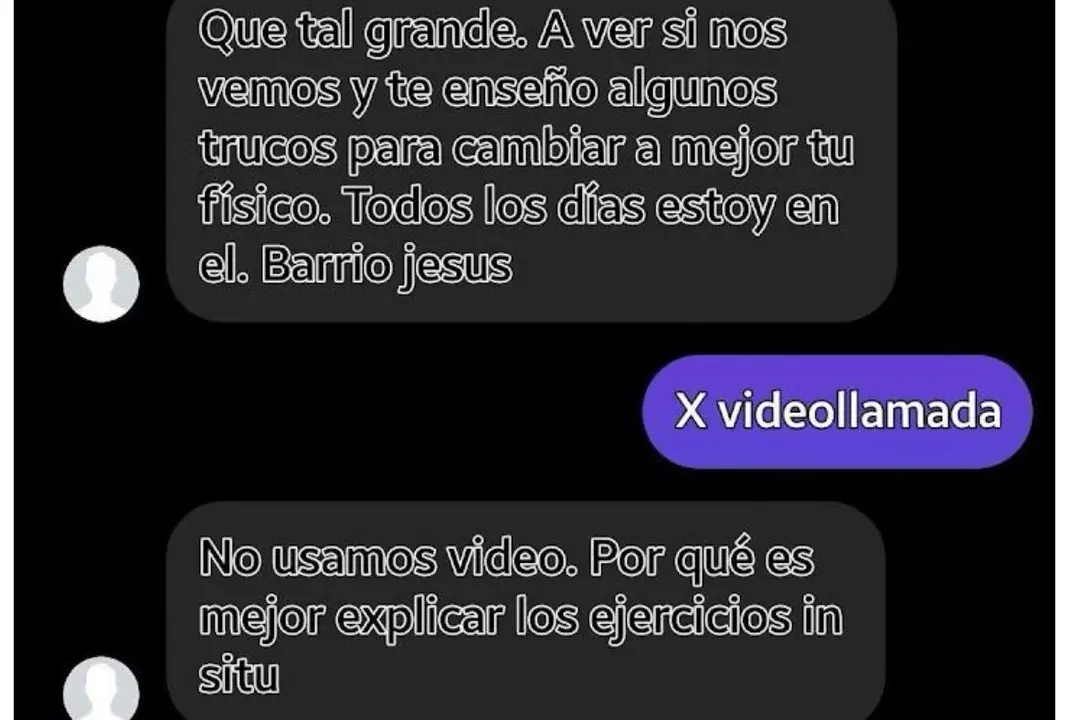 Imagen de una de las conversaciones que el presunto pederasta manten&iacute;a con Marcos /Cedida a H.A.