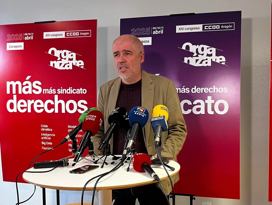 Unai Sordo, de Comisiones Obreras, en Zaragoza