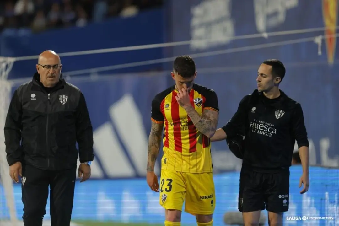 &Oacute;scar Sielva tras su lesi&oacute;n en el Real Zaragoza - SD Huesca / LaLiga