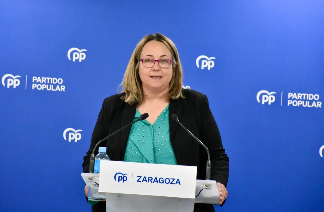 Maricarmen L&aacute;zaro, en la sede del PP