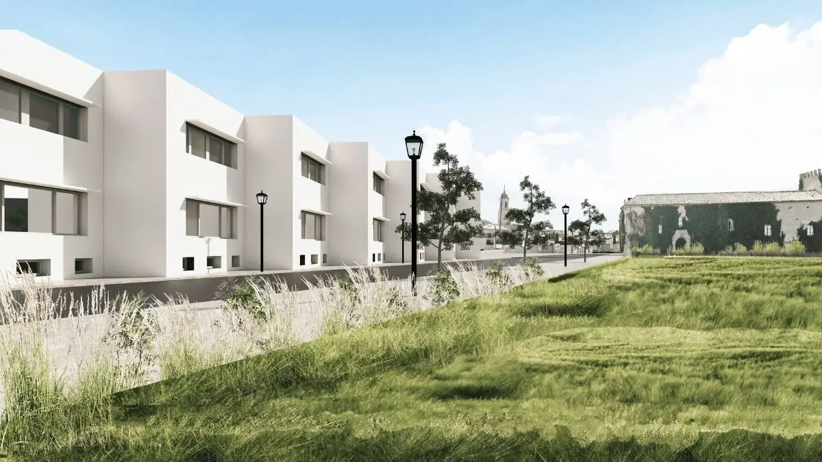 Vista de la fachada exterior de Residencial Gu&iacute;a-Real, en Pastriz. / PAC17