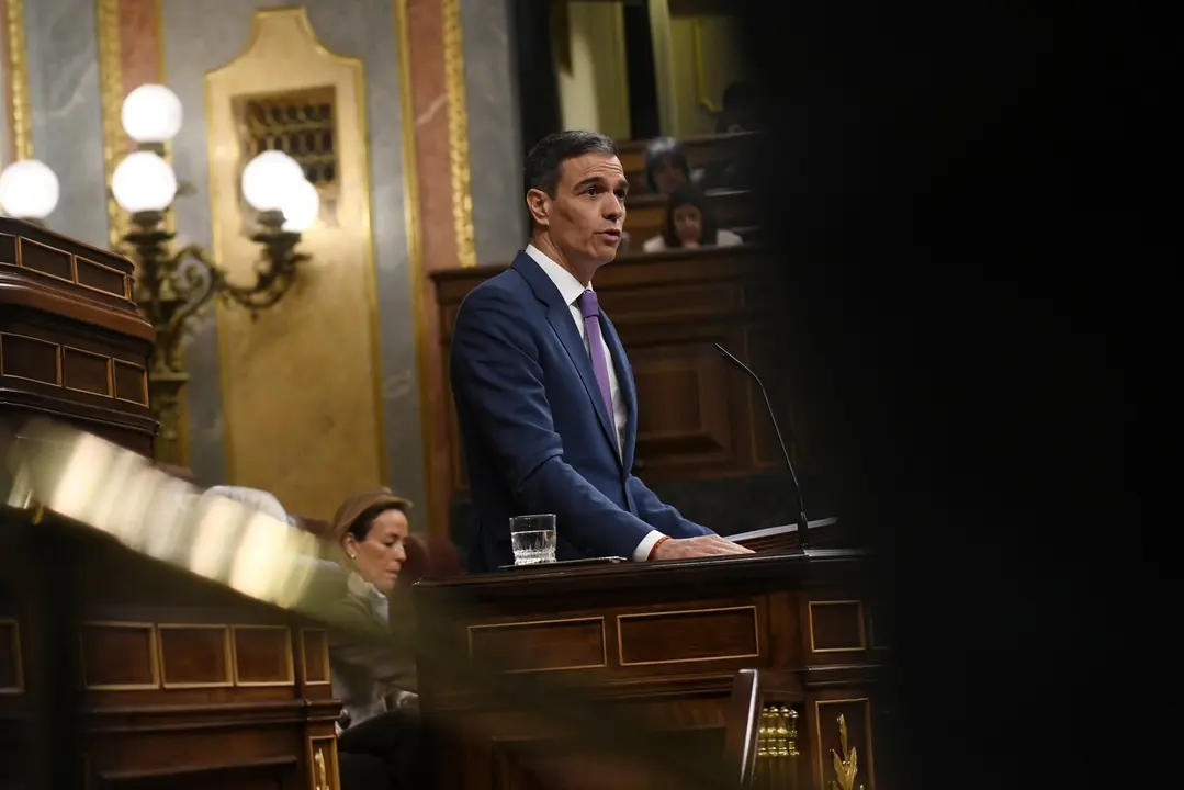 El presidente del Gobierno, Pedro S&aacute;nchez, en el Congreso de los Diputados este martes
