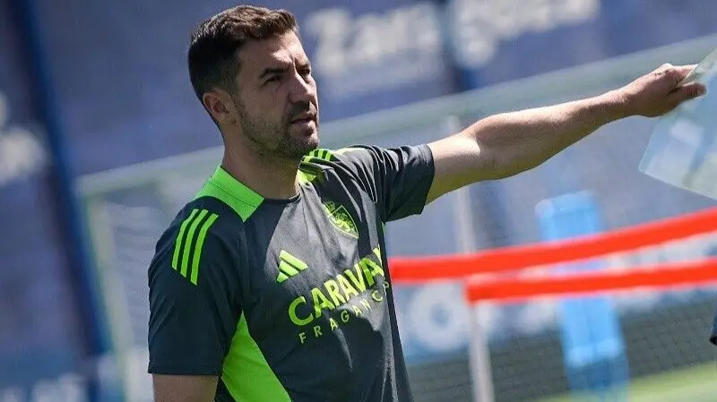 Gabi Fern&aacute;ndez durante un entrenamiento / Real Zaragoza
