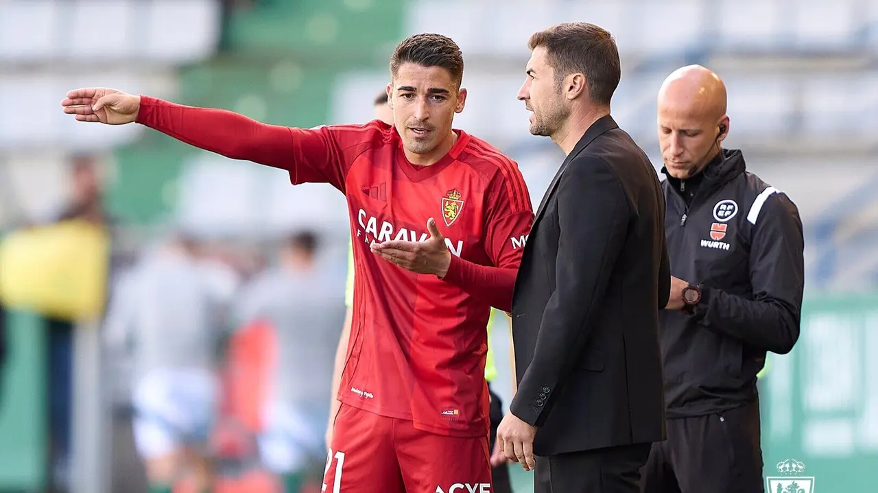 Gabi Fern&aacute;ndez junto a Toni Moya / Real Zaragoza
