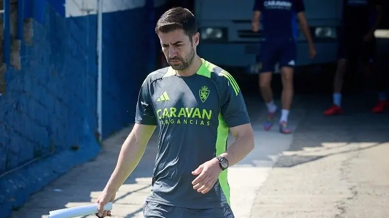 Gabi Fern&aacute;ndez durante un entrenamiento / Real Zaragoza