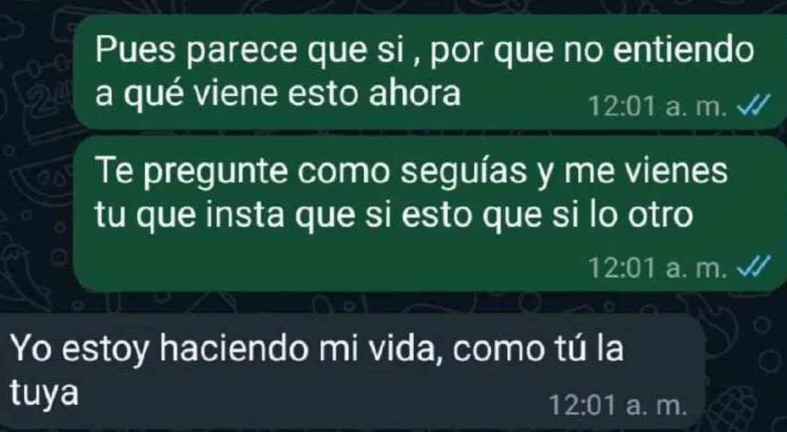 Parte de la conversaci&oacute;n entre denunciante y denunciado presentada en el juicio /Cedida a H.A.