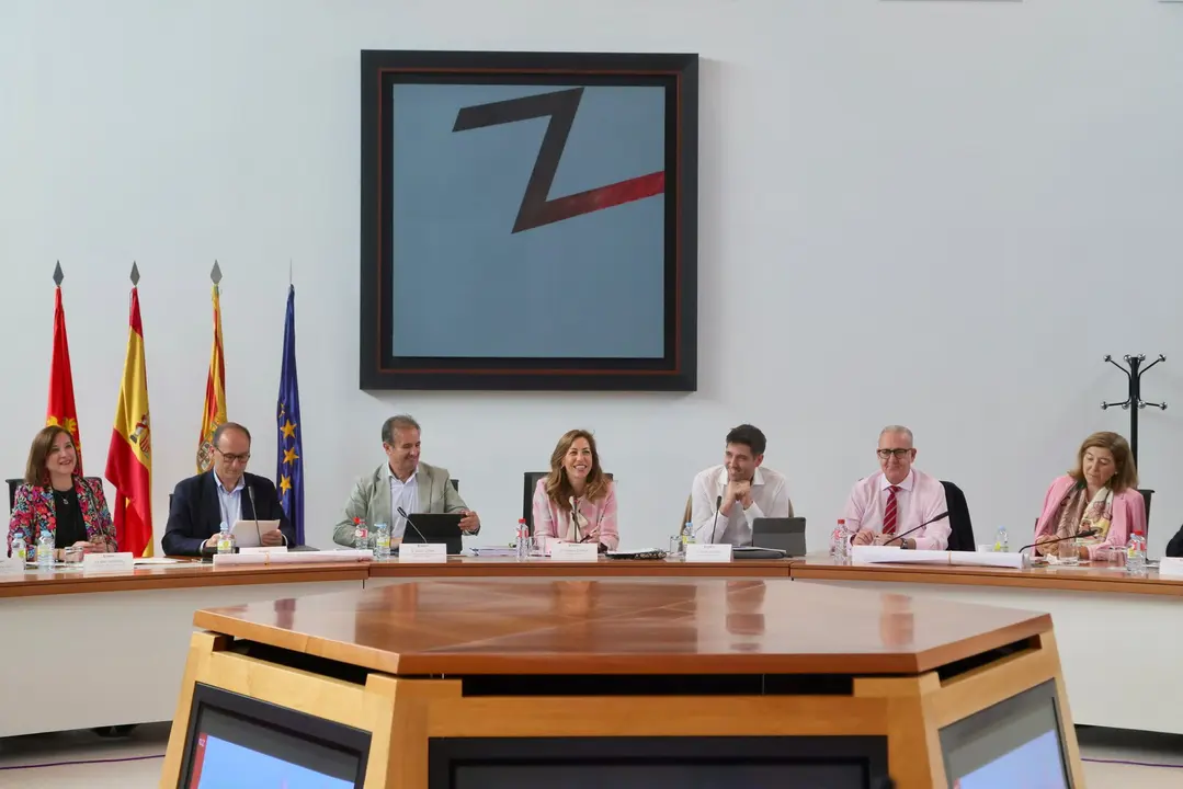 La alcaldesa de Zaragoza, Natalia Chueca, durante la jornada de trabajo de Gobierno en Seminario. /AZ