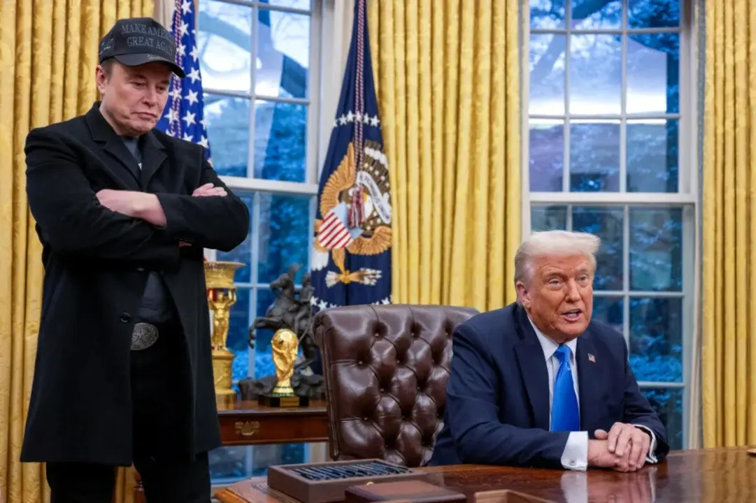 Elon Musk y Donald Trump en el despacho oval de la Casa Blanca