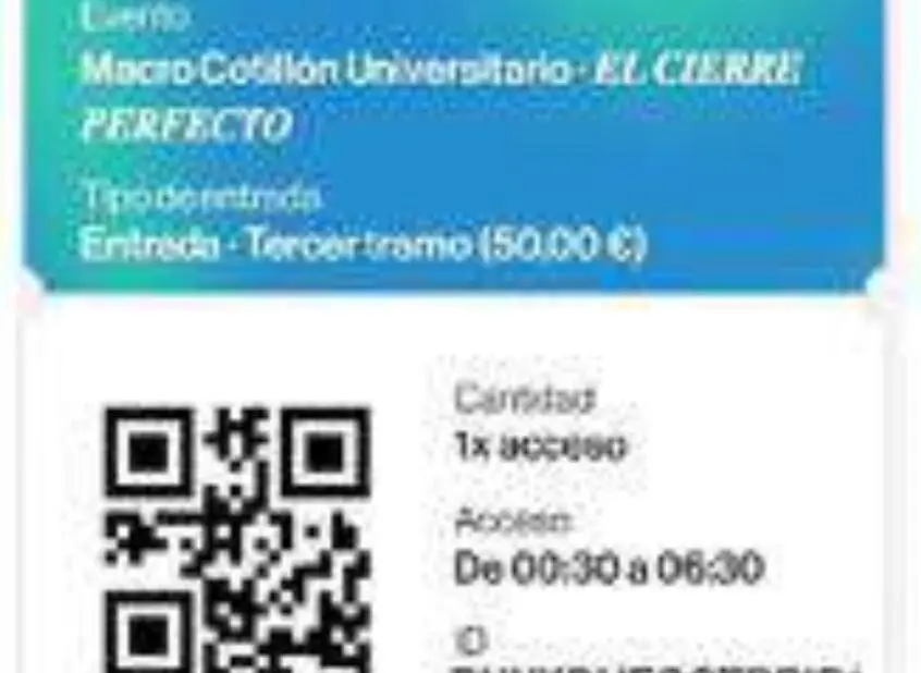 Imagen de una de las presuntas entradas falsas que fueron vendidas para un cotill&oacute;n del fin de a&ntilde;o pasado/ Cedida a H.A.