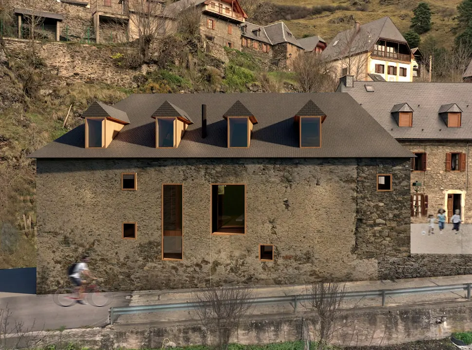 El proyecto de rehabilitaci&oacute;n de una borda en Arres de Sus, en el Valle de Ar&aacute;n. / Cronotopos