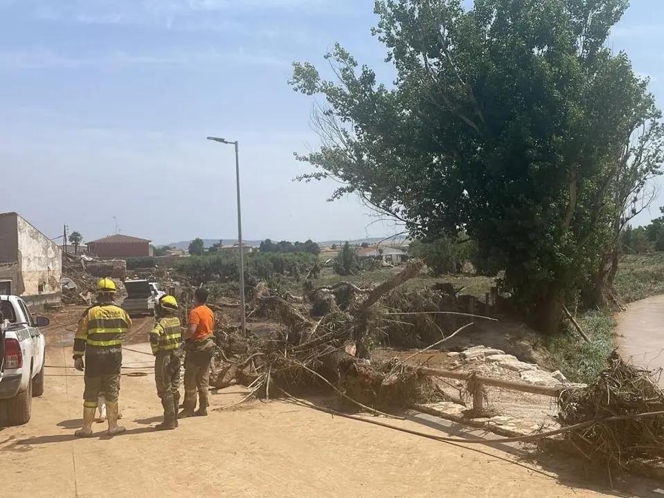 El municipio de Letux, afectado por las riadas el 13 de junio de 2025./ EP