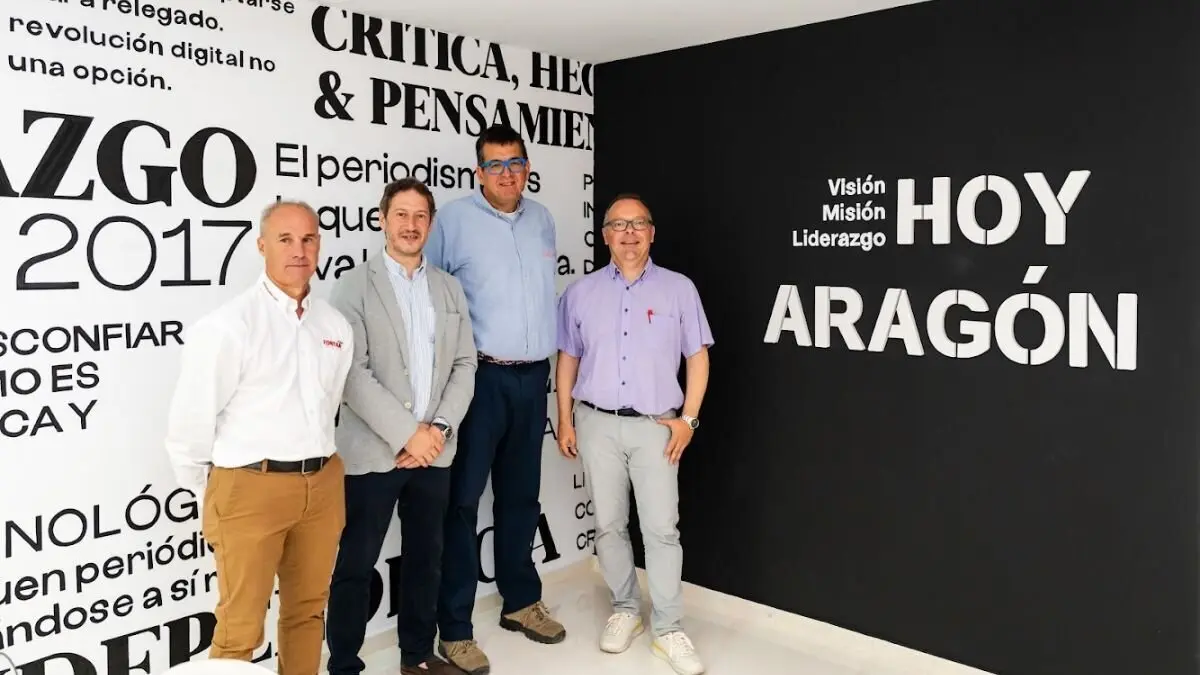 Representantes de Arados Font&aacute;n, Lecitech, Carod y Campag en HOY ARAG&Oacute;N. / &Aacute;lvaro Calvo