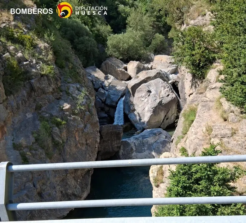 Zona donde se ha encontrado el cuerpo sin vida del turista norteamericano ./ SOCIEDAD 
DIPUTACI&Oacute;N DE HUESCA