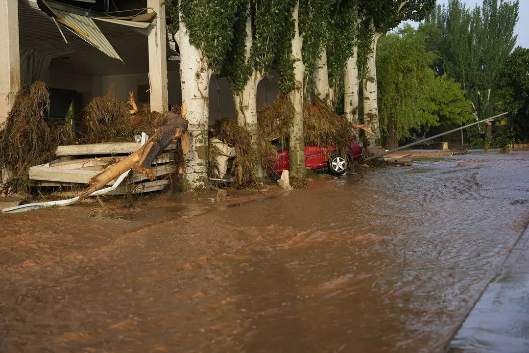 El municipio zaragozano de Azuara tras las fuertes tormentas ./ &Aacute;lvaro Calvo