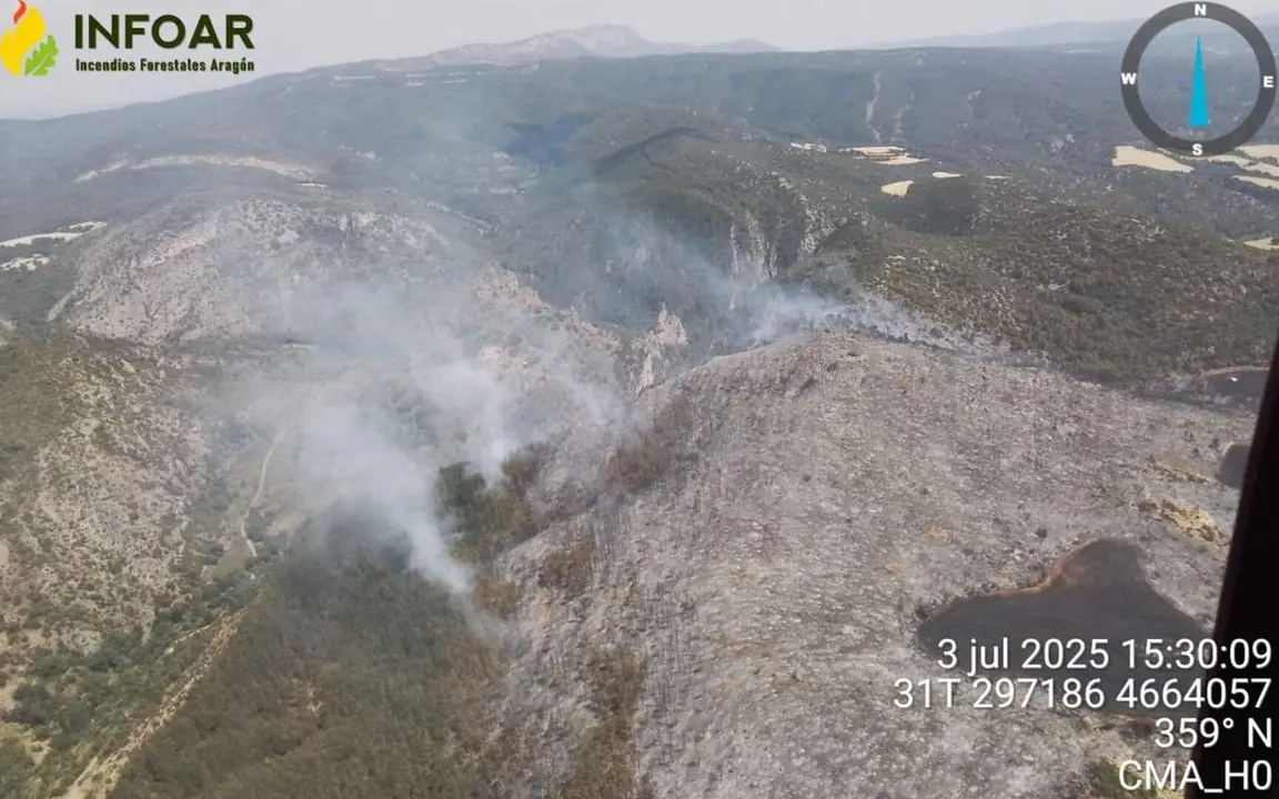 Incendio de Tolva desde el cielo / E.Press