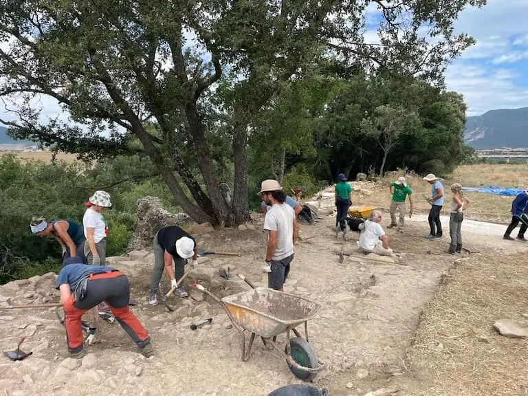 Excavaciones en un yacimiento romano.