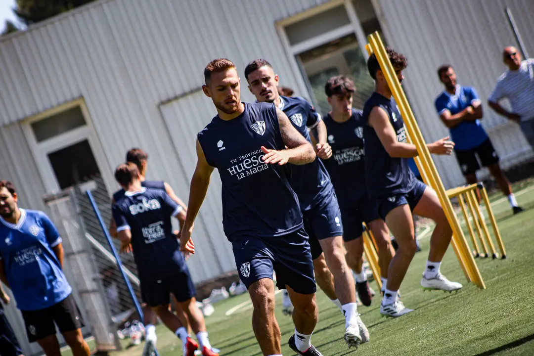 Primer entrenamiento de la pretemporada de la SD Huesca