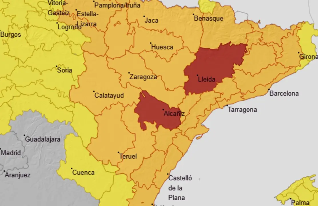 Mapa de avisos AEMET