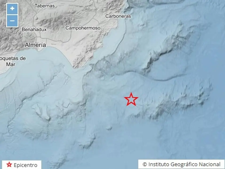 Terremoto de 5,5 registrado por el Instituto Geogr&aacute;fico Nacional (IGN) en la costa de Almer&iacute;a - EL INSTITUTO GEOGR&Aacute;FICO NACIONAL (IGN)