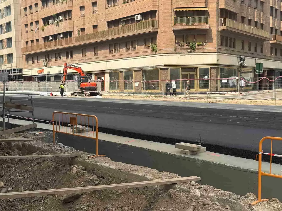 La Avenida Cesar Augusto en obras.