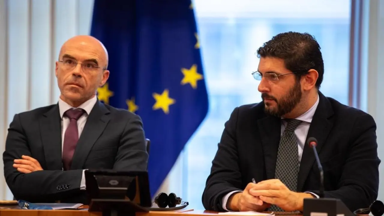 Alejandro Nolasco junto a Jorge Buxad&eacute; en Bruselas.